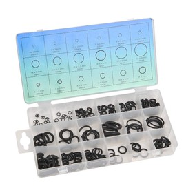 TIMESETL 225 Pieces Sealing Rings Set O Rings Assortment, NBR Rubber Seals Rings 18 Different Assortment with Diameter 3-22 mm Rubber Rings