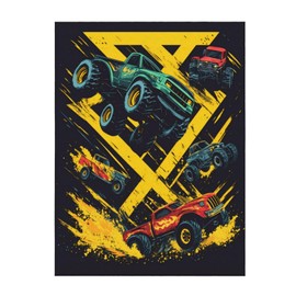 Monster Trucks Blanket Soft Cozy Microfiber Throws Blankets All Season Bed Sofa,Couch Room Bedroom Chairs Dorm for Adult and Kids Women Gifts