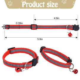 XXS Dog Collar Teacup Dog Collar, Reflective Collar, Mini Reflective Collar, Teacup Dogs Collar for Small Dogs Cats, Pink, 3/8 inch Width