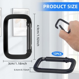 12 PCS Carabiner 1.18" × 1.85" Small Carabiner Clip, Heavy Duty Metal Spring D-Ring Hooks Travel Keychain Car Key Rings Hook for Paracord Lanyard Keychain Dog Tag Clips Purse Keychains Replacement