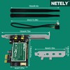NETELY Dual Band Wireless-AC 1200Mbps PCIE WiFi Adapter with Bluetooth