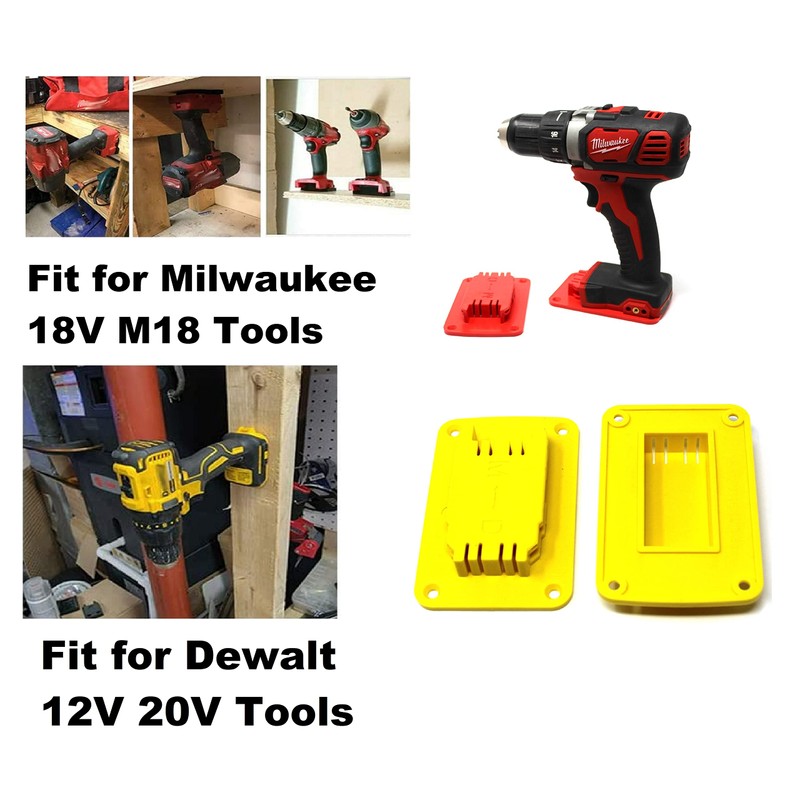 JSP Manufacturing Yellow Plastic Power Tool Holder Mount for Milwaukee