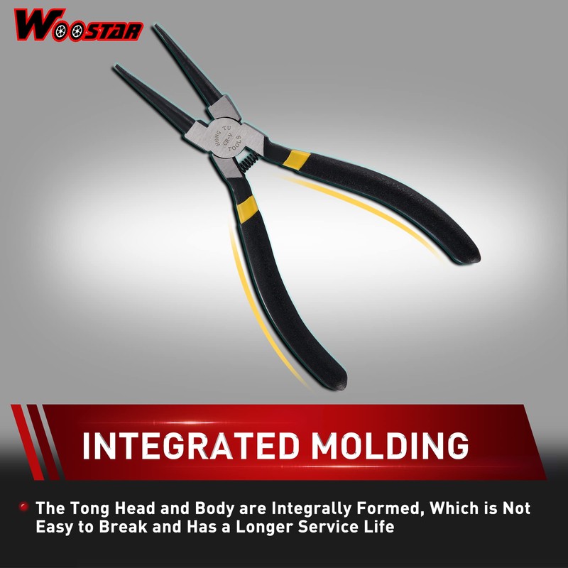 WOOSTAR Tip Grips Internal Tool Straight-nose Snap Retaining Ring Pliers