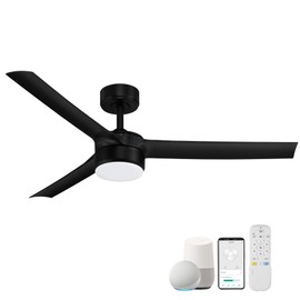 cumilo 52 inch Smart Ceiling Fans with Light and Remote Control,Dimmable LED Lights Silent DC Motor,Control via WIFI Alexa Google App,Outdoor Indoor Modern Ceiling Fans for Living Room Patio