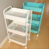 Multi-Layer Rolling Storage Cart for Under Desk, Kitchen, Living Room, Bedroom & Bathroom Rolling 5-Tier - Classic White 4ea