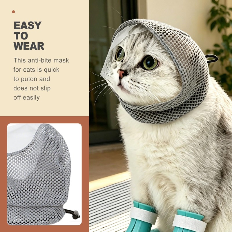 QivaZira 5 Pcs Cat Muzzle for Grooming with Anti Scratch