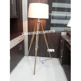 THOR INSTRUMENTS Vintage Teak Wood Living Room Decor Floor Lamp Rustic Vintage Home Decor Gifts