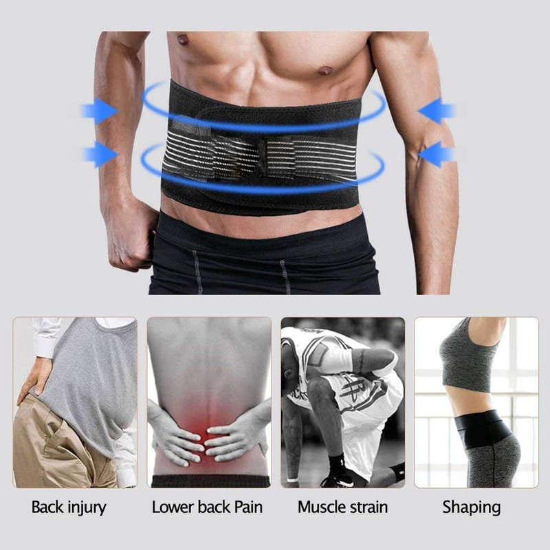 SUAVER Deluxe Neoprene Double Strap Back Support Adjustable Waist Trimmer