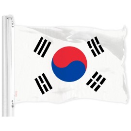 UD_G128 Combo Pack: USA American Flag 3x5 Ft 150D Printed Stars & South Korea (South Korean) Flag 3x5 Ft 150D Printed