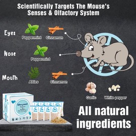 Product Image 8 Pack Natural Mouse Repellent Pouches Peppermint Oil to Repel Mice and Rats, Mouse Repellent Pest Control Pouches Mice Repellent for House Mouse Deterrent Indoor