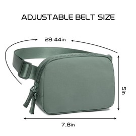 Belt Bag for Women Two-Way Zipper Cross Body Fanny Pack Fashion Waist Packs Everywhere Belt Bag with Adjustable Strap Gifts for Teen Girls Women Men (Green)