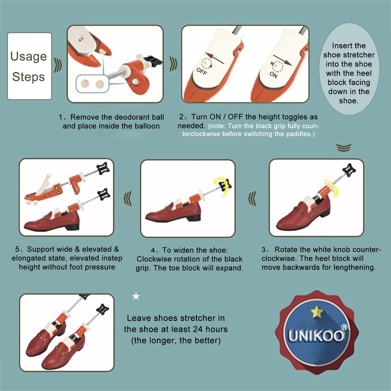 UNIKOO Professional Shoe Stretchers Wide Feet for Men Women, Shoe