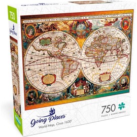 Buffalo Games - World Map, Circa 1630-750 Piece Jigsaw Puzzle for Adults -Challenging Puzzle Perfect for Game Nights - Finished Size is 24.00 x 18.00