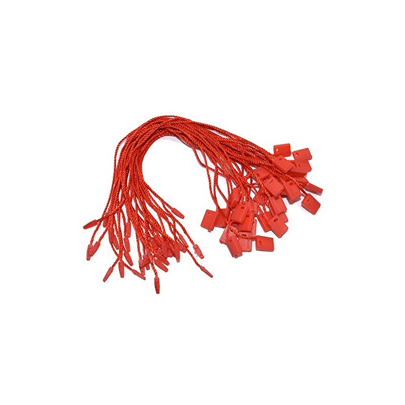 7" 1000Pcs Red Hang Tag String Nylon String Snap Lock