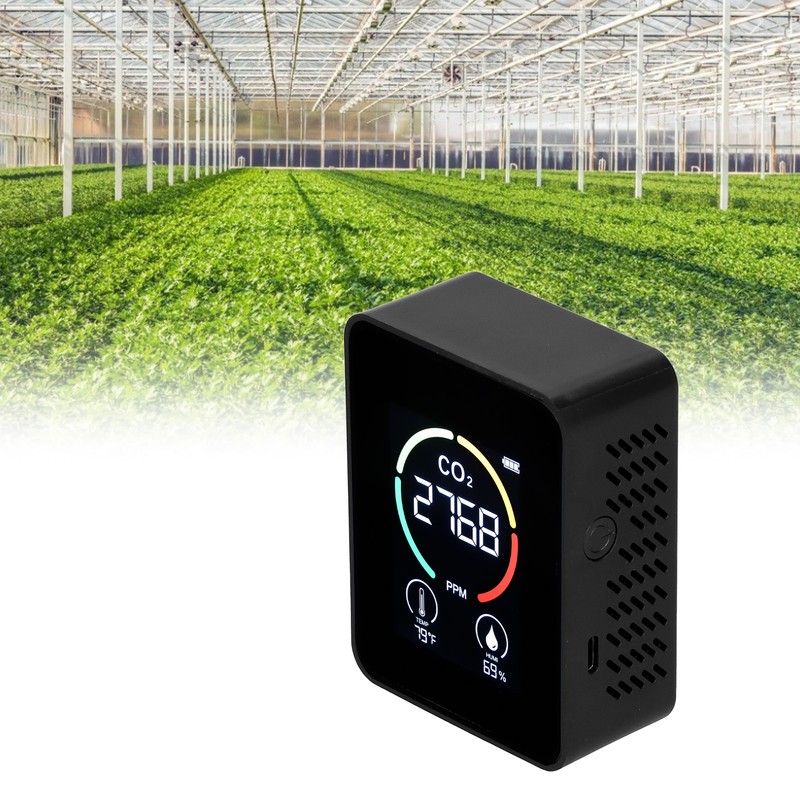 Carbon Dioxide Detector Semiconductor USB Charging LCD Temperature Humidity Detection