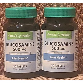 Nature`s Measure 2X  Bottles People's Choice Glucosamine Joint Therapy 20 Tabs 500mg.