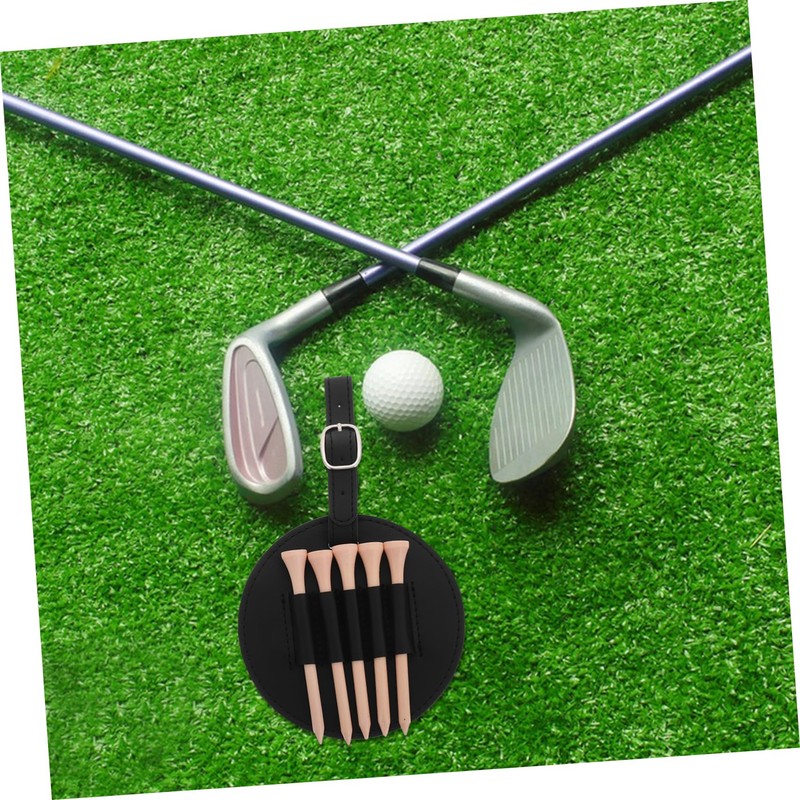 BIUDECO Elegant Pu Leather Golf Tee Holder Bag Storage Case