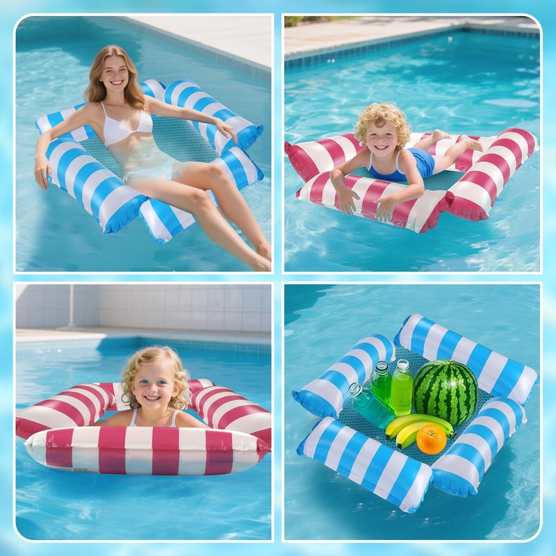 2Packed Water Hammock, Pool Inflatable Water Hammock, Air Mattress Pool