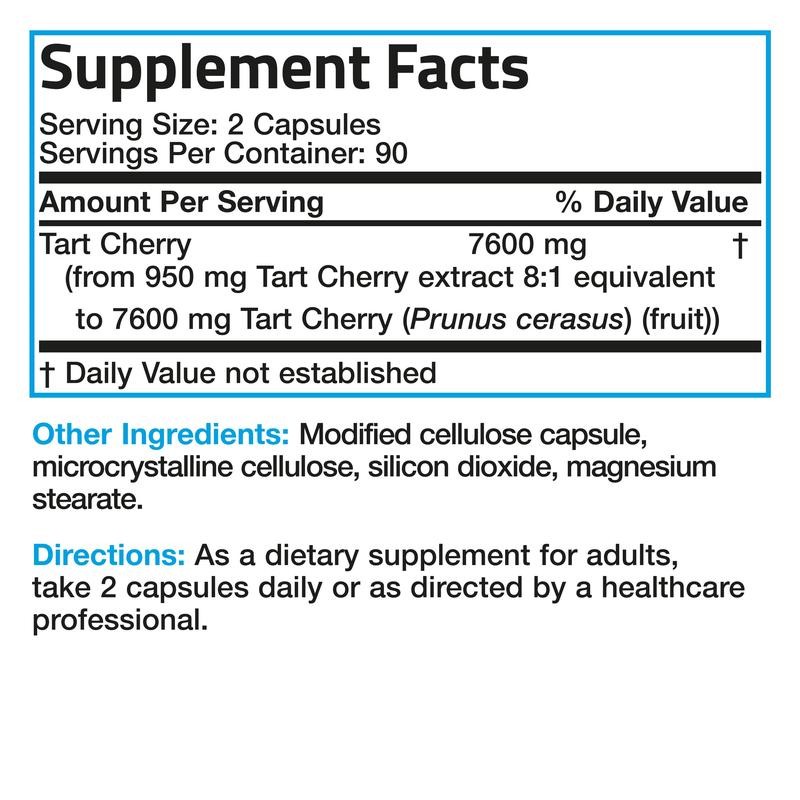 Bronson Tart Cherry Maximum Strength 7600 mg, 180 Vegetarian Capsules