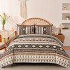 Dinjoy Brown Boho Comforter Set Queen Size,7 Pieces Bed in