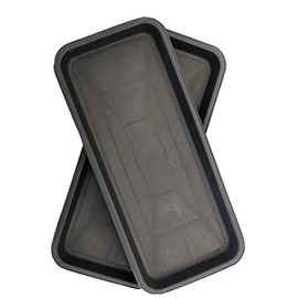 Sapphire USA 16 Decorative Rectangular TraySaucer (2 Pack) Fancy Trim RusticFrench Country Look, Planter Base for IndoorOutdoor Décor Use. Long Lasting, Reusable Light Weight (16 inches, Black)