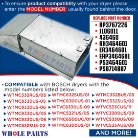 Whole Parts Dryer Heating Element Assembly Part # 00436460 - Replacement & Compatible With Some Bosch Dryers - 2 Yr Warranty