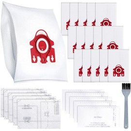 16 Pack 3D Replacement Airclean Dust Bags Compatible with Miele GN Series Classic C1, Complete C1/C2/C3,S2,S3,S4,S5,S6,S7,S8 Series Vacuum Cleaner with 5 Motor Protection Filters,5 AirClean Filters