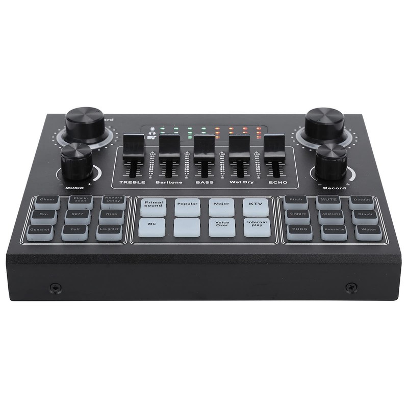 V9 Bluetooth Sound Card, Bluetooth Sound Mixer Board with 16Effects,
