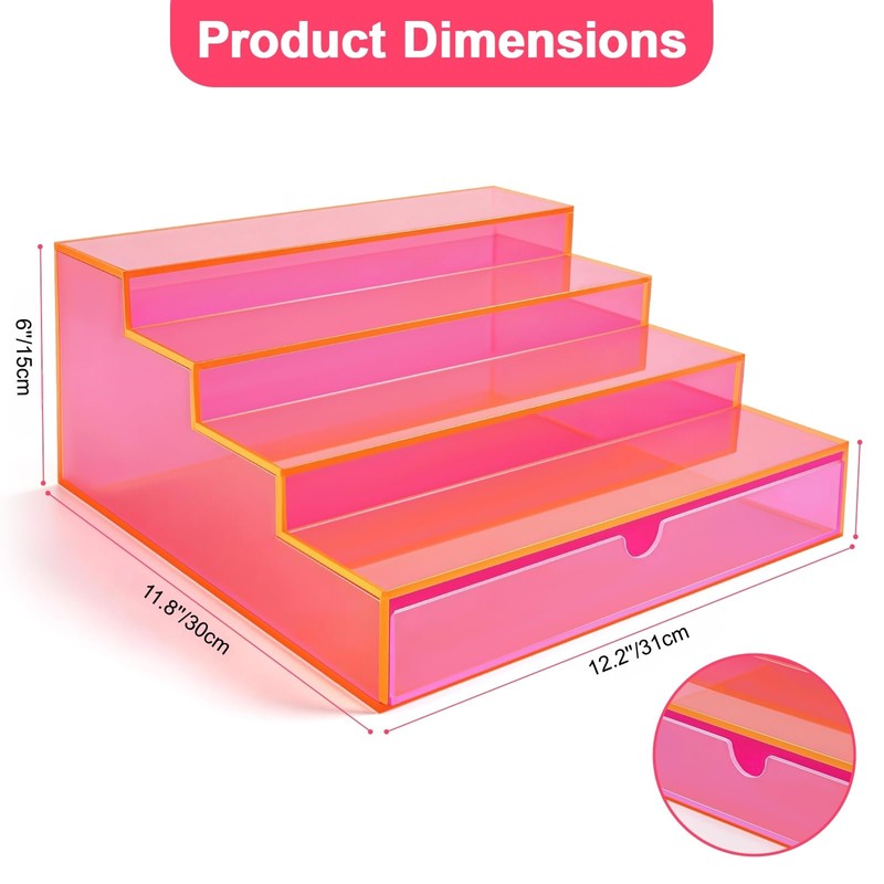 Perfume Organizer for Women Acrylic Perfume Display Shelf with Drawer