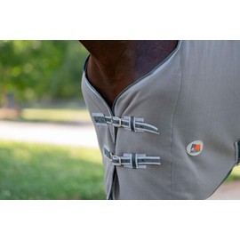 Miller's Standard Neck Fleece Cooler for Horses -Gray with Lt.Gray and Green Trim-81