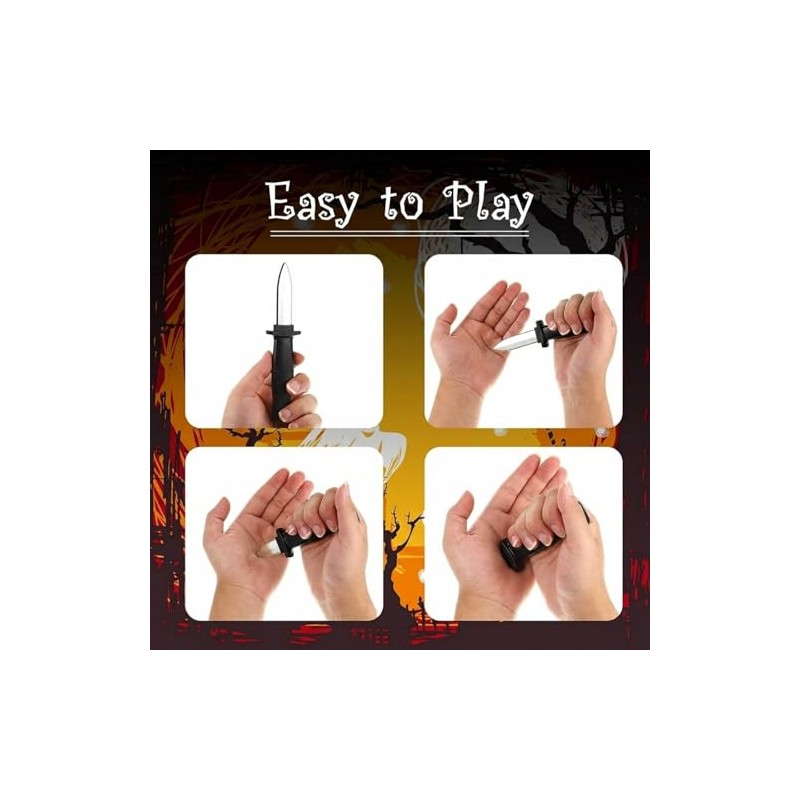Sumind 4 Pieces Retractable Fake Knife Retractable Prop Knife Fake