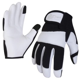 Escort Tools® Heavy Duty Leather Gardening Work Gloves, Thorn Proof, Touch Screen, Utility Safety Working Gloves Breathable, Tear Resistant, High Dexterity Mechanic Gloves Unisex (Black, XL)