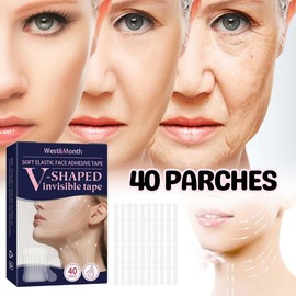 40 Parches V Invisibles Estiramiento Facial Elimina Arrugas Bolsas de Agua Levantamiento Facial Rejuvenecedora Lifting