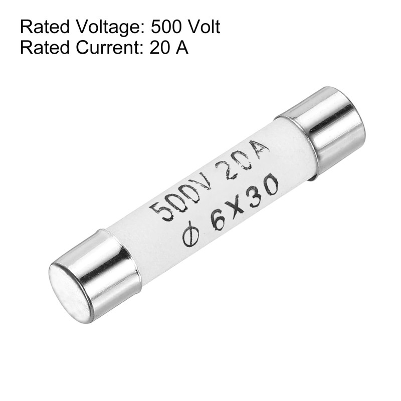 uxcell 8pcs Ceramic Cartridge Fuses 20A 500V 6x30mm Ceramic Fuses
