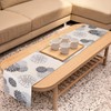 Inhobbok Table Runner Light Grey Dahlia Flower Linen Modern Attractive