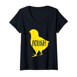 Womens Home Country Girls Women Polish Chick V-Neck T-Shirt