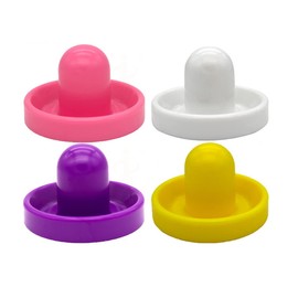 Tiardey Pack of 4 96 mm Air Hockey Balls, Table Sticks, Goalkeeper with 8 Pieces Pucks (White + Pink + Yellow + Purple)