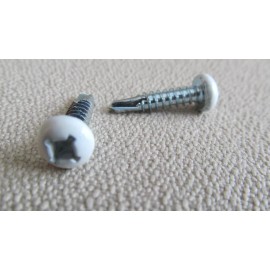 ABS 100 Pan White Head Screw # 8 X 1/2" Quad Drive Self Tap Drilling Cargo RV