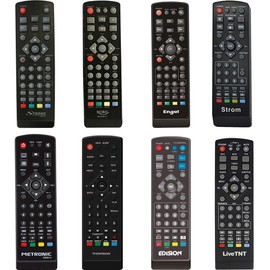 LEYF Universal 7-in-1 Remote Control Compatible with DVB-T TNT Receiver Strong, Echosat, Tempo, Leyf, Engel, Metronic, Strom, LiveTNT, Xoro, Thomson, Edision