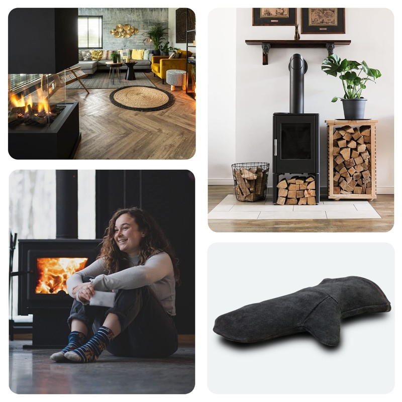 Achilles Fireplace Gloves, Oven Gloves, Grill Gloves, Fireproof Made of