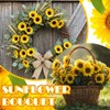 50pcs Artificial Sunflower Heads with Stems, 2.76 in Fake Sunflower
