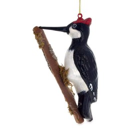 BestPysanky Woodpecker on a Branch Glass Christmas Ornament 4.8 Inches