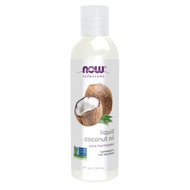 NOW Foods Solutions, Liquid Coconut Oil, Light and Nourishing, Promotes Healthy-Looking Skin and Hair, 4-Ounce