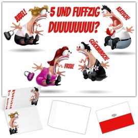 BREITENWERK A4 XXL 55th Birthday Card Colleagues with Envelope - Funny Birthday Card - 55th Birthday Card for Men and Women