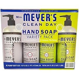 Mrs. Meyers Clean Day Hand Soap Variety Pack 16 Fl Oz 4 Pack Net Wt 64 Fl Oz,, 64 Oz ()