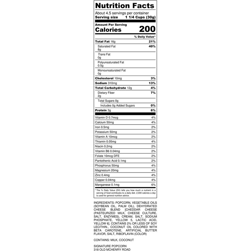 Signature Popcorn, Cheddar Cheese Popcorn Snack, 3-Pack Large Resealable Bags,