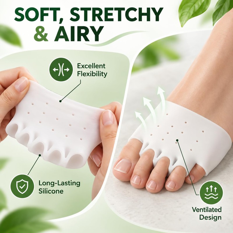 Rantherm Hyggear Toe Separators for Women - 2 Pairs Silicone
