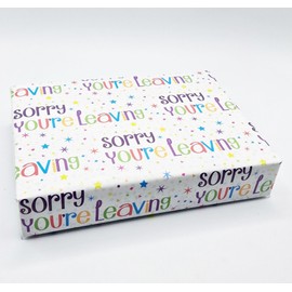 4 Sheets 4 Tags Sorry You're Leaving White Multi Colour Wrapping Paper Leaving Party Gift Wrap Paper Male/Female/Unisex White & Multi Colour (PA)