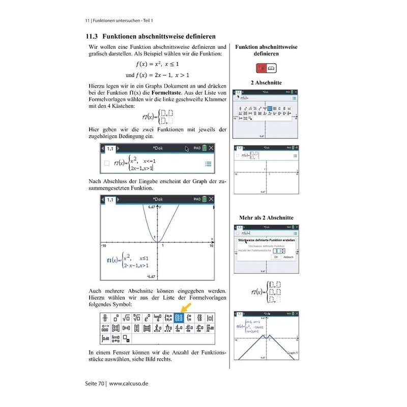 CALCUSO TI-Nspire CX II-T & II-T CAS Graphing Calculator Book