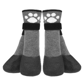 BEAUTYZOO Anti Slip Dog Socks Boots, Dog Shoes for Cold Winter Snow Rain Days,Waterproof Grip Dogs Booties Paw Protector for Hardwood Floor, Prevent Licking for Small Medium Large Puppy Senior Old Dog